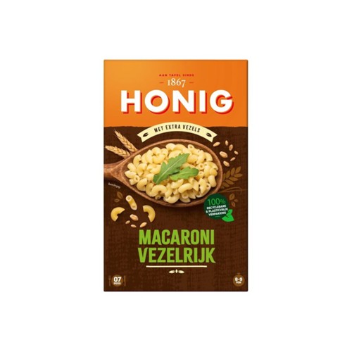 Honig macaroni vezelrijk 550 gram
