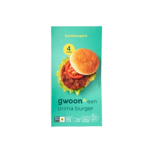g'woon hamburger doos 280 gr