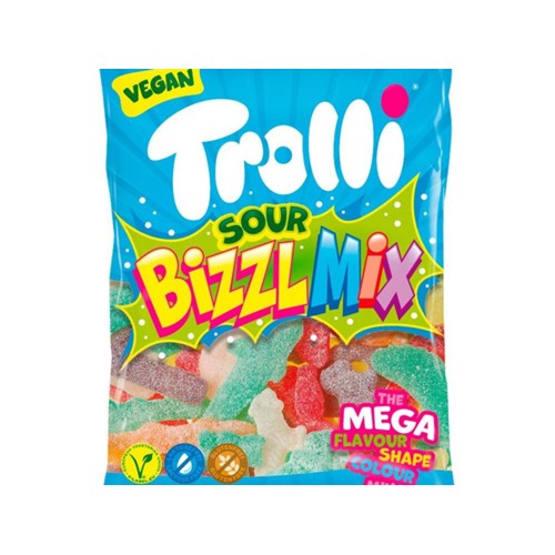 Trolli snoep bizzle mix veggie Zak 200 gram