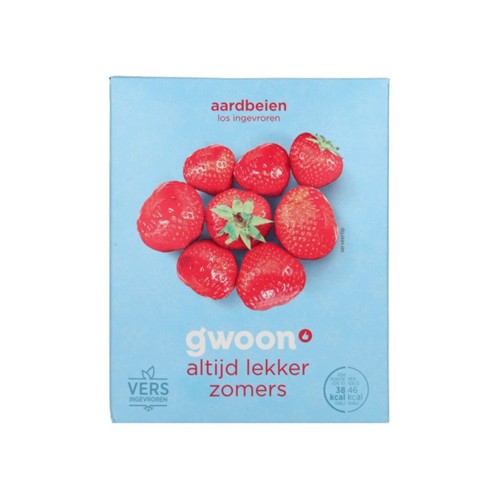 g'woon aardbeien doos 225 gr