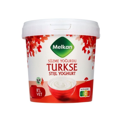 Melkan Turkse stijl yoghurt 8% vet 1 kg