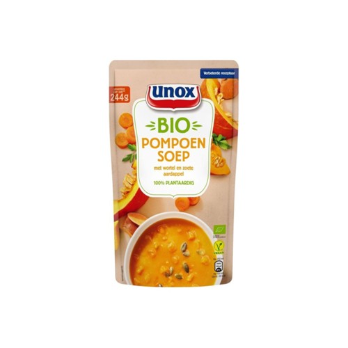 Unox Biologische soep in zak pompoensoep zak 570 ml
