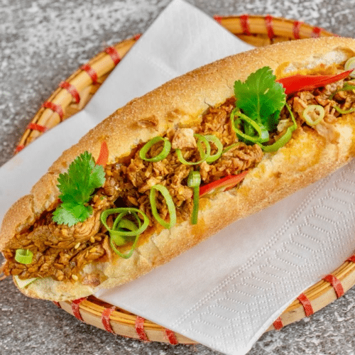 Beef lemongrass and sesame baguette