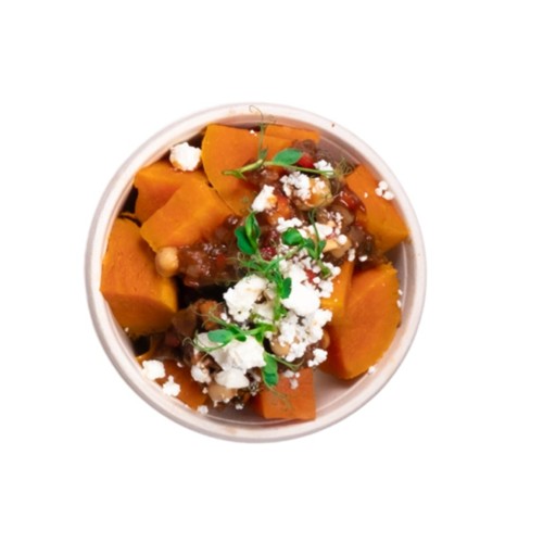 Sweet potato Eggplant/chickpea stew & Feta