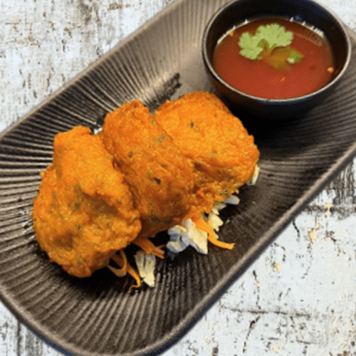Viskoekjes met chilisaus