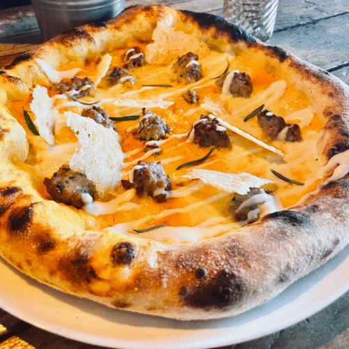 Pizza special van de week: Zucca e Salsiccia