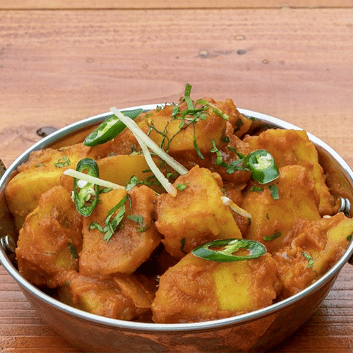 Vegan Kathmandu aloo, bijgerecht