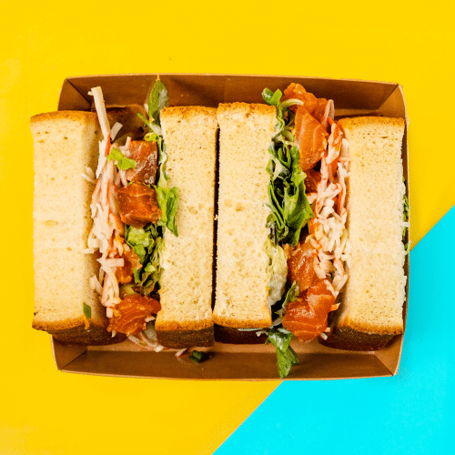 'STD' salmon and tuna sandwich
