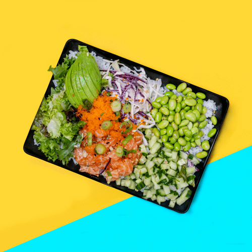 Fresh salmon poké box