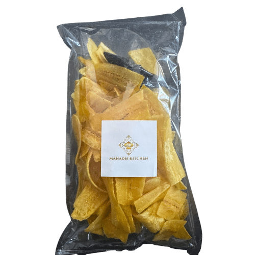 Bananen chips met pikante ketjap dipsaus