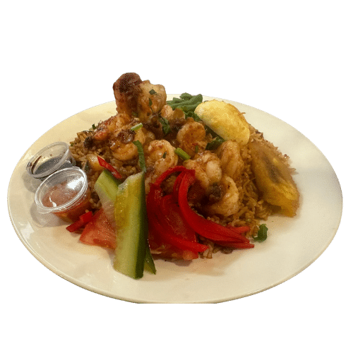 Nasi of bami met garnalen (nanga sarasara)