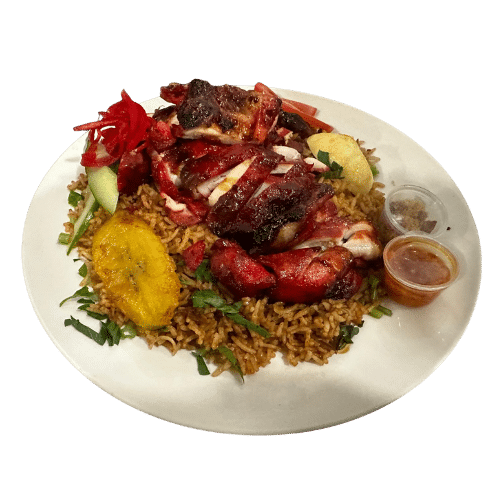 Nasi of bami met tjaw sieuw kip (nanga redi foru)
