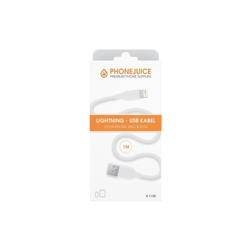 Phonejuice Lightning USB Kabel 1 meter Wit