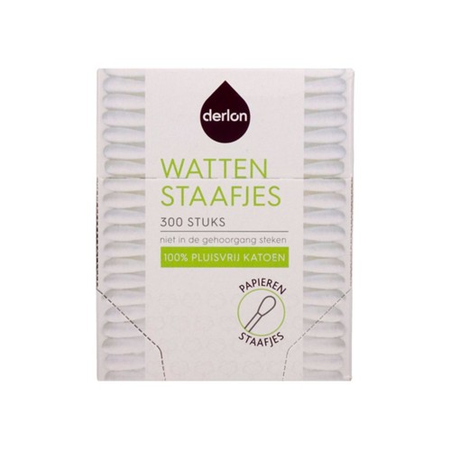 Derlon wattenstaafjes bakje 300 stuks