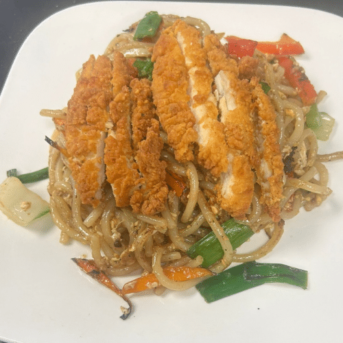Yaki udon chicken katsu