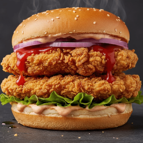 Double chicken burger