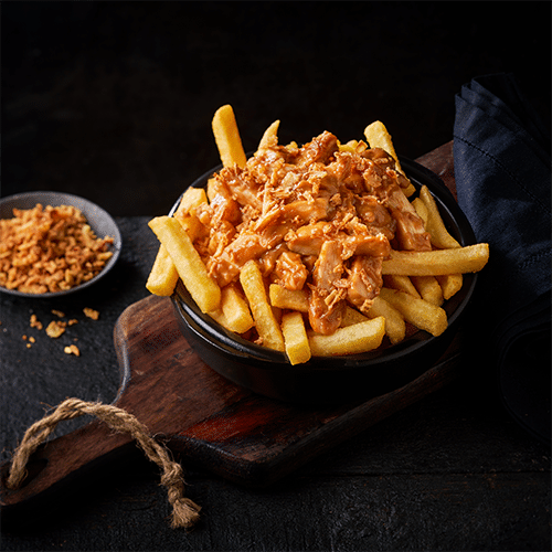 Loaded fries kipsaté