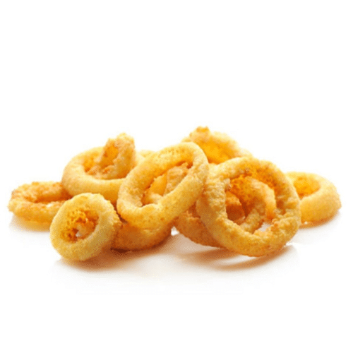 Uienringen met knoflooksaus