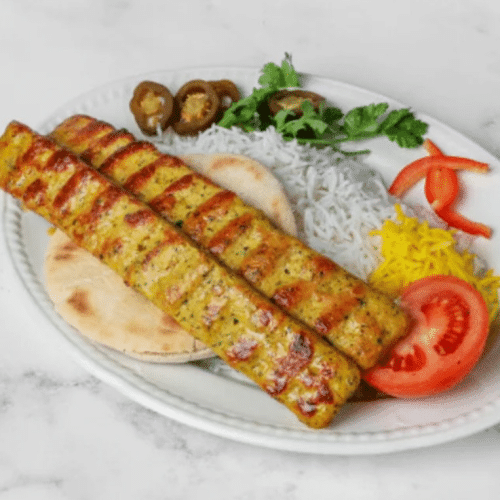 Joojeh kebab met kipgehakt