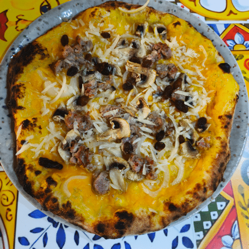 Pizza zucca e salsiccia