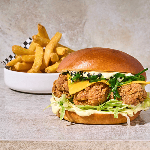 Sensei's veggie burger combo voor 1