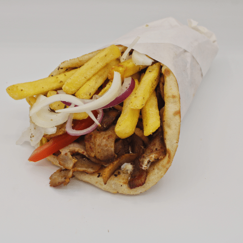 Pork gyros pita wrap