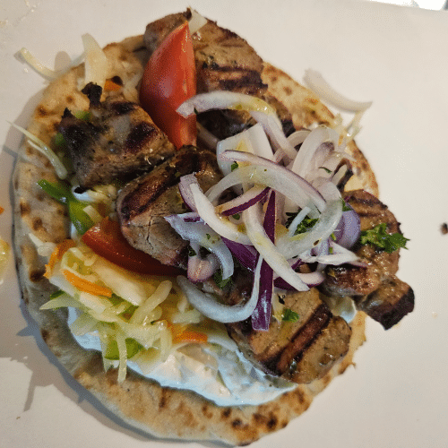 Pita souvlaki varkenshaas