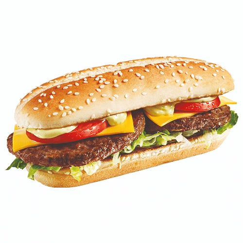 Long cheeseburger