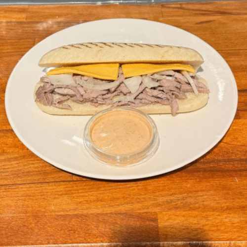 Panini philly cheese steak