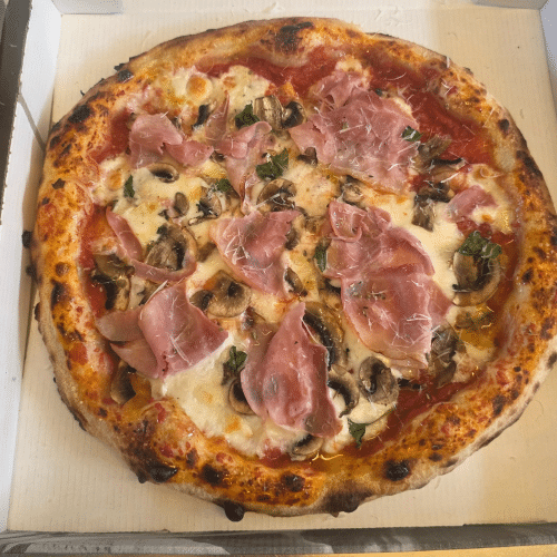 Pizza prosciutto ai funghi