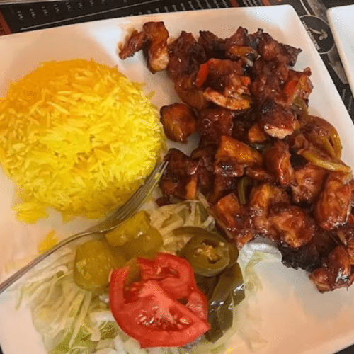 Gegrilde kipshoarma schotel