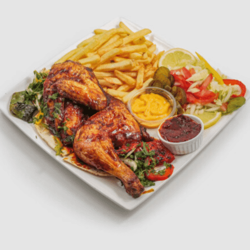 Halve kip menu