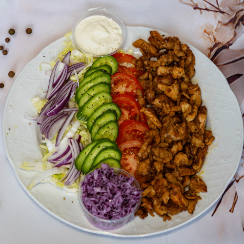 Kip kebab salade