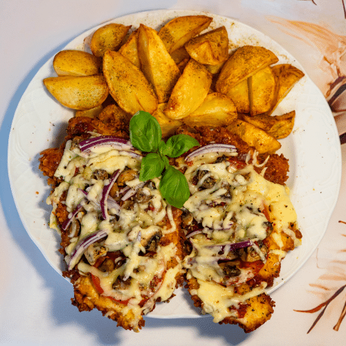 Kipschnitzel a'la pizza