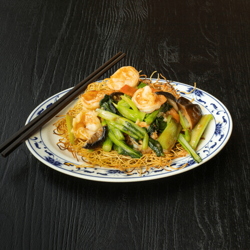 Garnalen met krokante bami