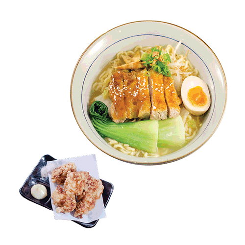 Ramen en kara-age lunch special