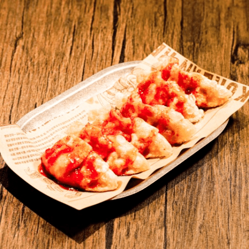 Sweet spicy fried chicken mandu