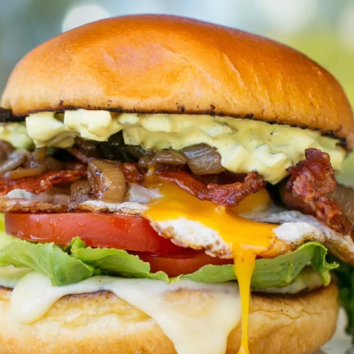 Cheese egg burger menu