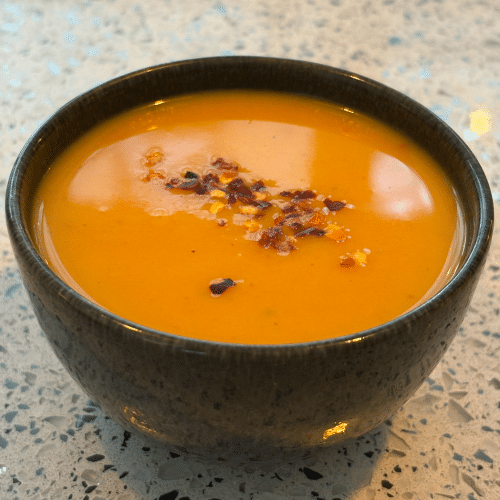 Zoete aardappel-kokossoep