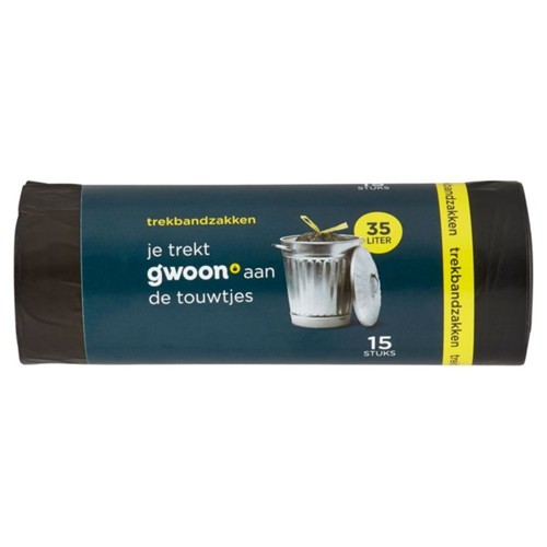 g'woon vuilniszakken trekbandzakken 35 liter 15 Stuks