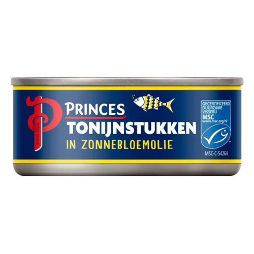 Princes tonijnstukken in zonnebloemolie Blik 145 gr