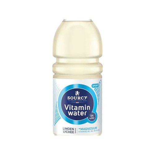 Sourcy vitaminwater limoen lychee 0% fles 500 ml
