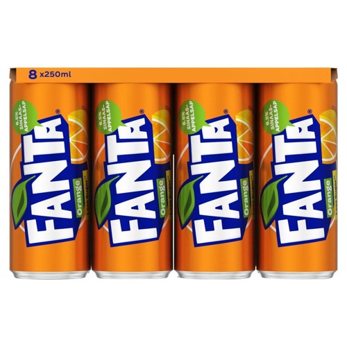 Fanta orange regular blik 8x250 ml 