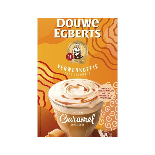 Douwe Egberts verwenkoffie latte caramel 118 gram