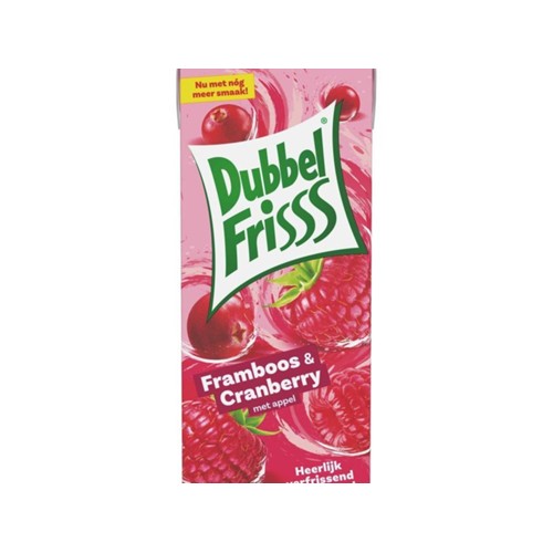 DubbelFrisss Vruchtendrank framboos cranberry Pak 1.5 Liter