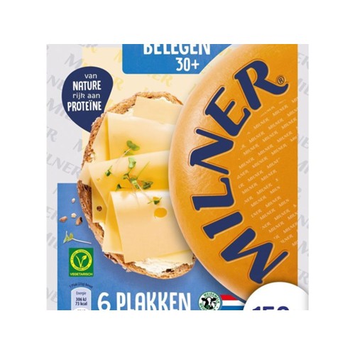 Milner kaas 30+ belegen plakken 150 Gram