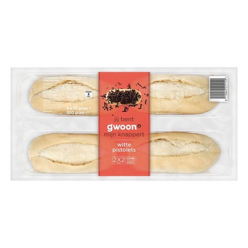 g'woon witte pistolets 4 stuks