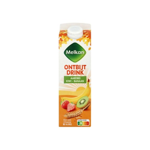 Melkan ontbijtdrink aardbei kiwi banaan 500 ml
