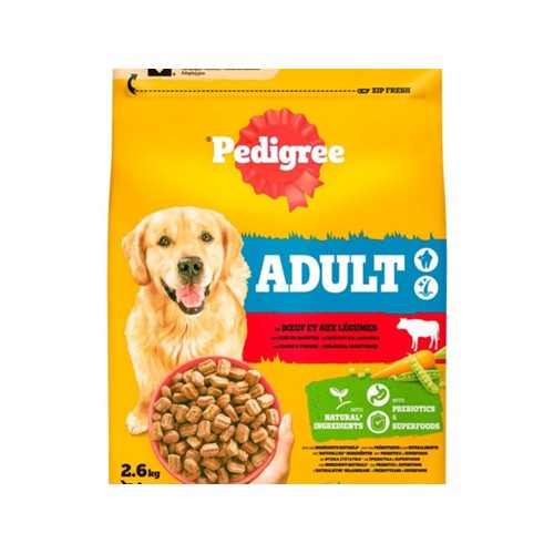 Pedigree hondenvoer adult rund en groente 2.6 Kg
