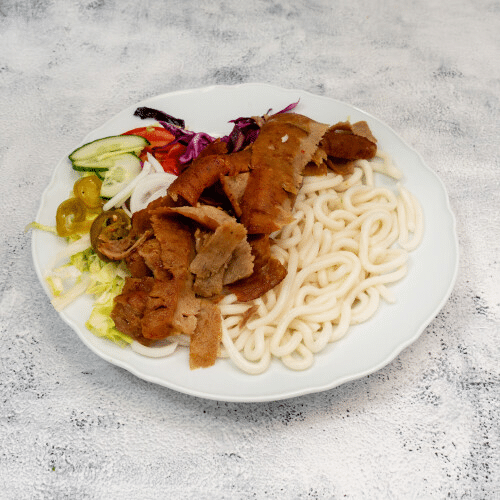 Kalfsdöner schotel met noedels